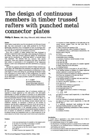 The Design of Continuous Members in Timber Trussed Rafters with Punched Metal Connector Plates