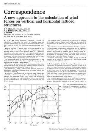 Correspondence on A New Approach to the Calculation of Wind Forces on Vertical and Horizontal Lattic