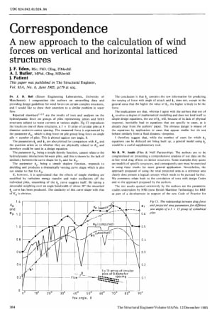 Correspondence on A New Approach to the Calculation of Wind Forces on Vertical and Horizontal Lattic