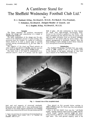 A Cantilever Stand for The Sheffield Wednesday Football Club Ltd.