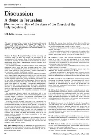 Discussion on A Dome in Jerusalem (the Reconstruction of the Dome of the Church of the Holy Sephulcr