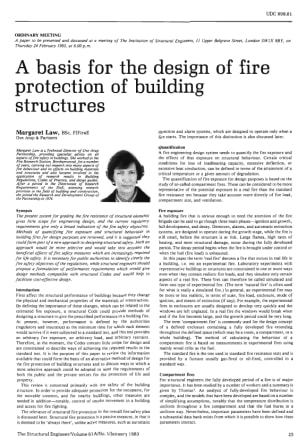 A Basis for the Design of Fire Protection of Building Structures
