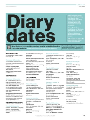 Diary dates (November/December 2017)