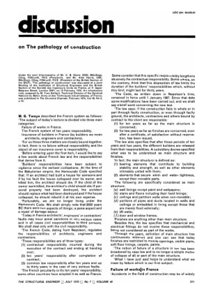 Discussion on The Pathology of Construction