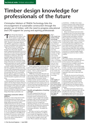 Timber design knowledge for professionals of the future