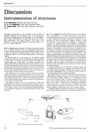 Discussion on Instrumentation of Structures by J.B. Menzies, A.C.E. Sandberg and G. Somerville