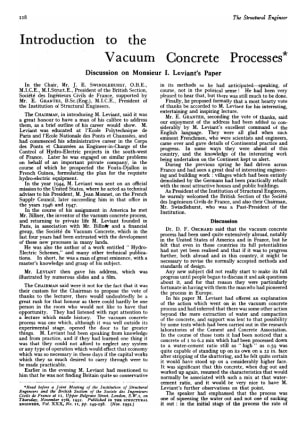 Introduction to the Vacuum Concrete Processes Discussion on Monsieur I. Leviant&#8217;s Paper
