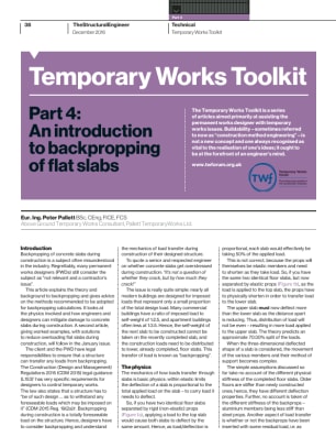 Temporary Works Toolkit. Part 4: An introduction to backpropping of flat slabs