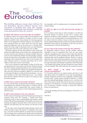 Eurocodes update on software issues