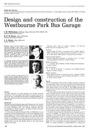 Design and Construction of the Westbourne Park Bus Garage