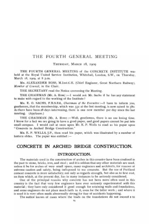 Concrete in arched bridge construction