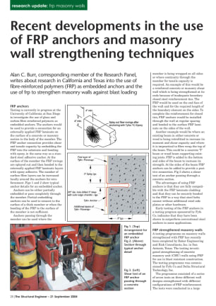 Recent developments in the use of FRP anchors and masonry wall strengthening techniques