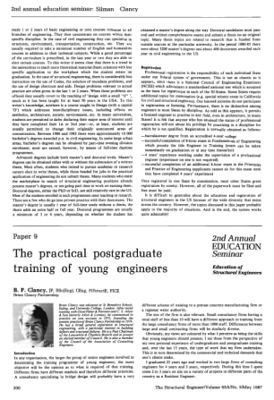 The Practical Prostgraduate Training of Young Engineers