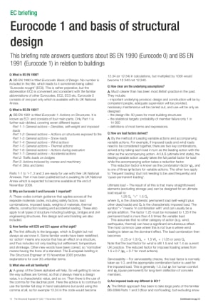 Eurocode 1 and basis of structural design