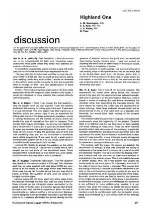 Discussion on Highland One by L.W. Harrington, T.E. Kolz, J.Q. Rahtz and D. Tees