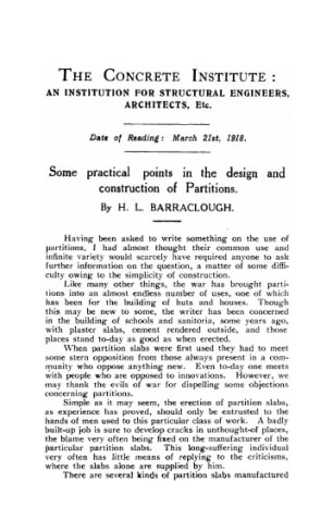 Some practical points in the design and construction of partitions