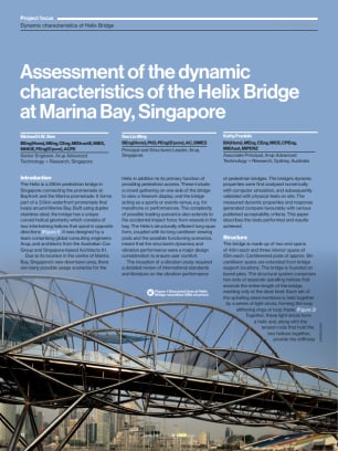 Assessment of the dynamic characteristics of the Helix Bridge at Marina Bay, Singapore