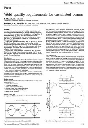 Weld Quality Requirements for Castellated Beams