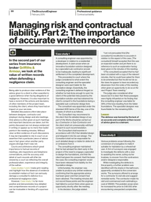Managing risk and contractual liability. Part 2: The importance of accurate written records