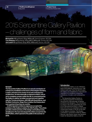 2015 Serpentine Gallery Pavilion – challenges of form and fabric