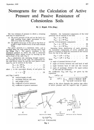 Nomograms for the Calculation of  Pressure and Passive Resistance of  Cohesionless Soils