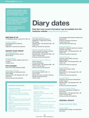 Diary dates (February 2020)