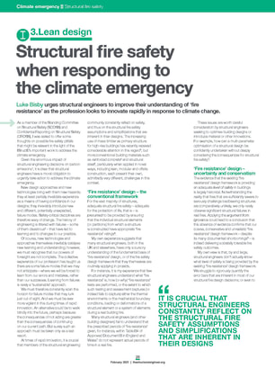 Structural fire safety when responding to the climate emergency
