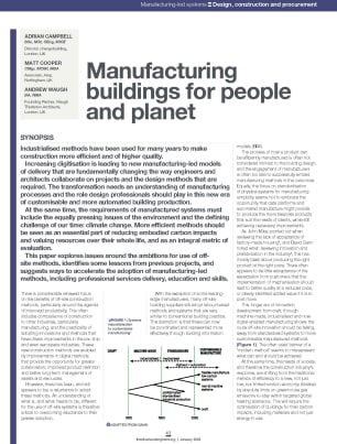 Manufacturing buildings for people and planet