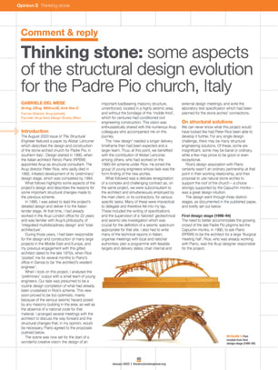 Thinking stone: some aspects of the structural design evolution for the Padre Pio church, Italy