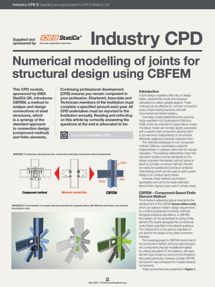 Industry CPD: Numerical modelling of joints for structural design using CBFEM