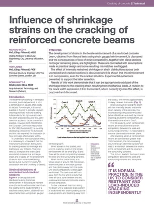 Influence of shrinkage strains on the cracking of reinforced concrete beams