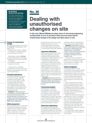 Business Practice Note No. 35: Dealing with unauthorised changes on site