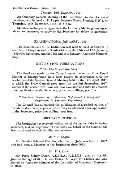 Examinations January 1949 The Institution Of Structural Engineers