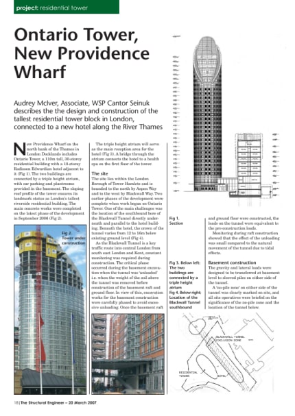 Project Ontario Tower New Providence Wharf The Institution Of Structural Engineers