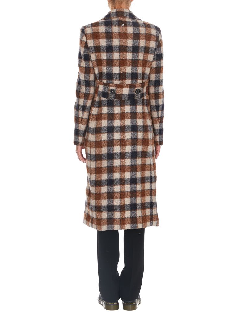 DONDUP Plaid Double Breasted Coat in Multicolor | ModeSens