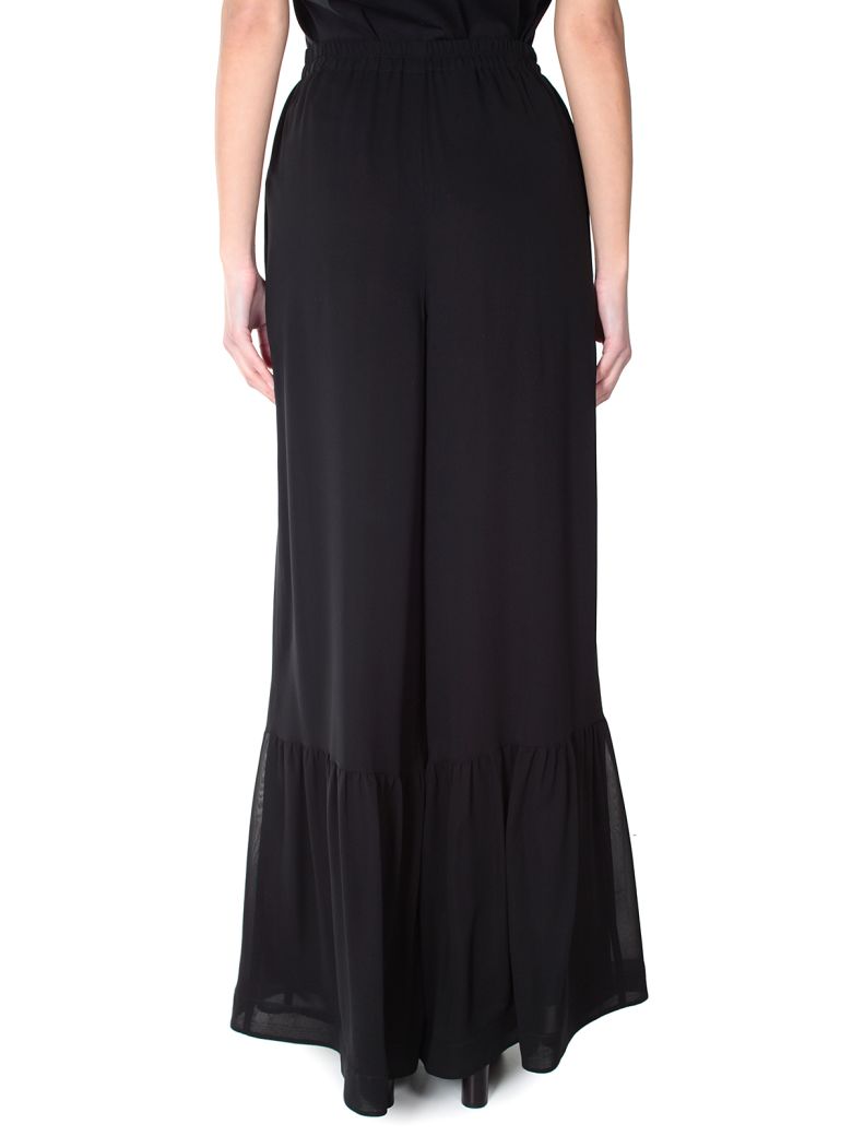 RED VALENTINO Wide-Leg Silk Trousers in Llack | ModeSens
