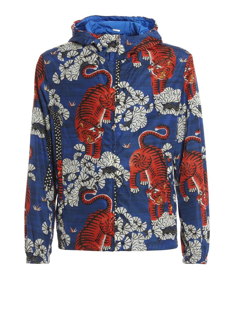GUCCI Bengal Tiger-Print Jacket, Blue | ModeSens