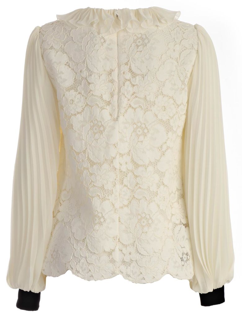 PHILOSOPHY DI LORENZO SERAFINI Lace Blouse With Pleated Details in ...