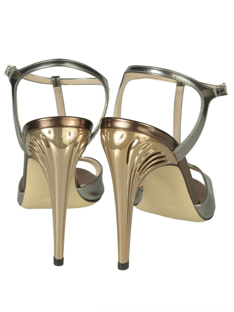 Fendi - Fendi Encaged Sandals - Silver/Blush, Women's Sandals | Italist