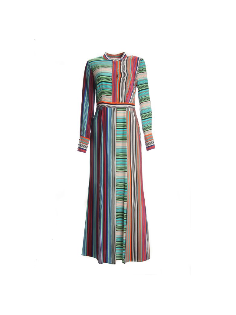 DIANE VON FURSTENBERG Multicolour Striped Print Dress in Multicolor ...