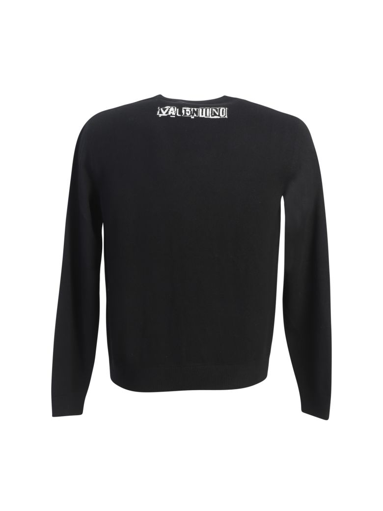 VALENTINO Black Jamie Reid Edition Cashmere Sweater in Nero | ModeSens