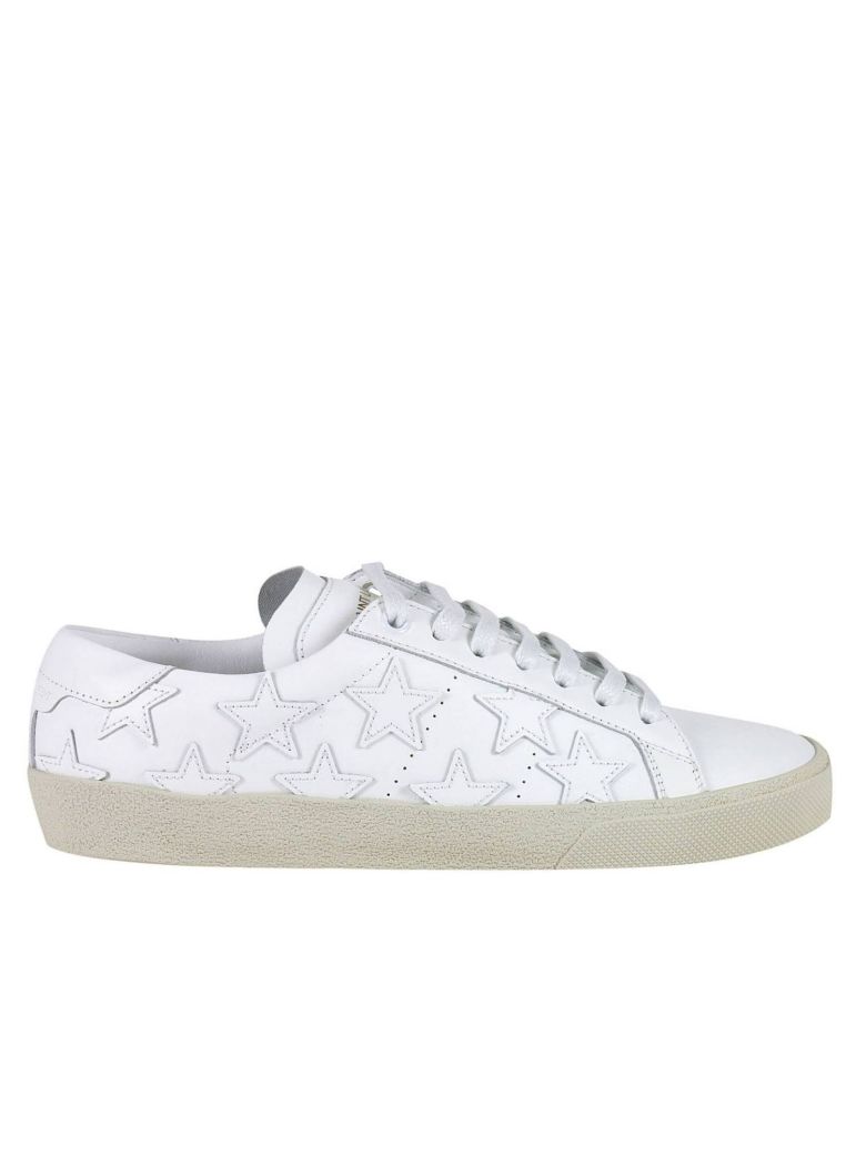 SAINT LAURENT Lace-Up Sneakers in White | ModeSens