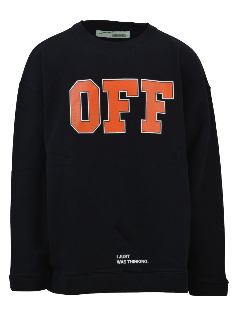OFF-WHITE Off Graphic Crewneck Sweatshirt in Black | ModeSens