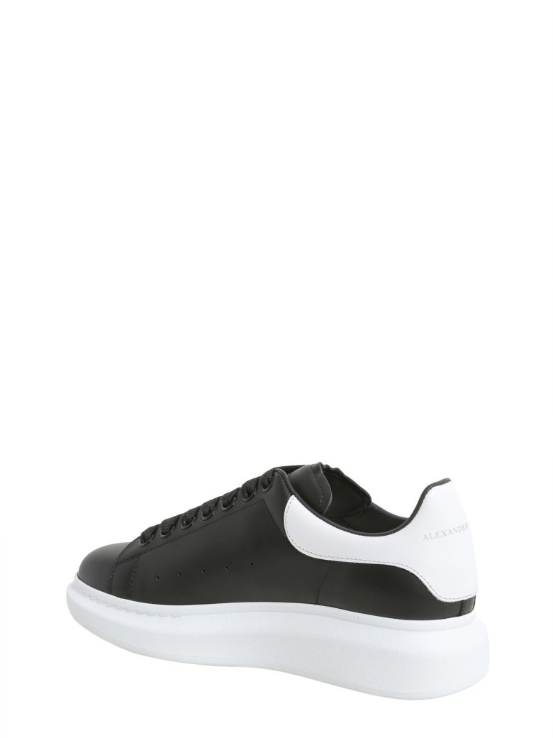 ALEXANDER MCQUEEN Black Leather Sneakers With Extended Rubber Sole ...