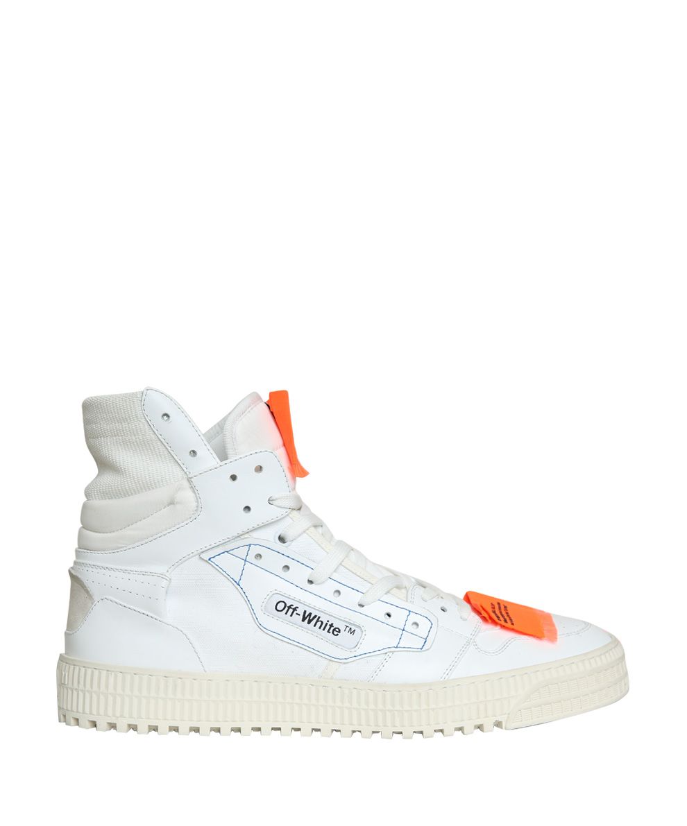 OFF-WHITE Low 3.0 Leather High-Top Sneakers | ModeSens