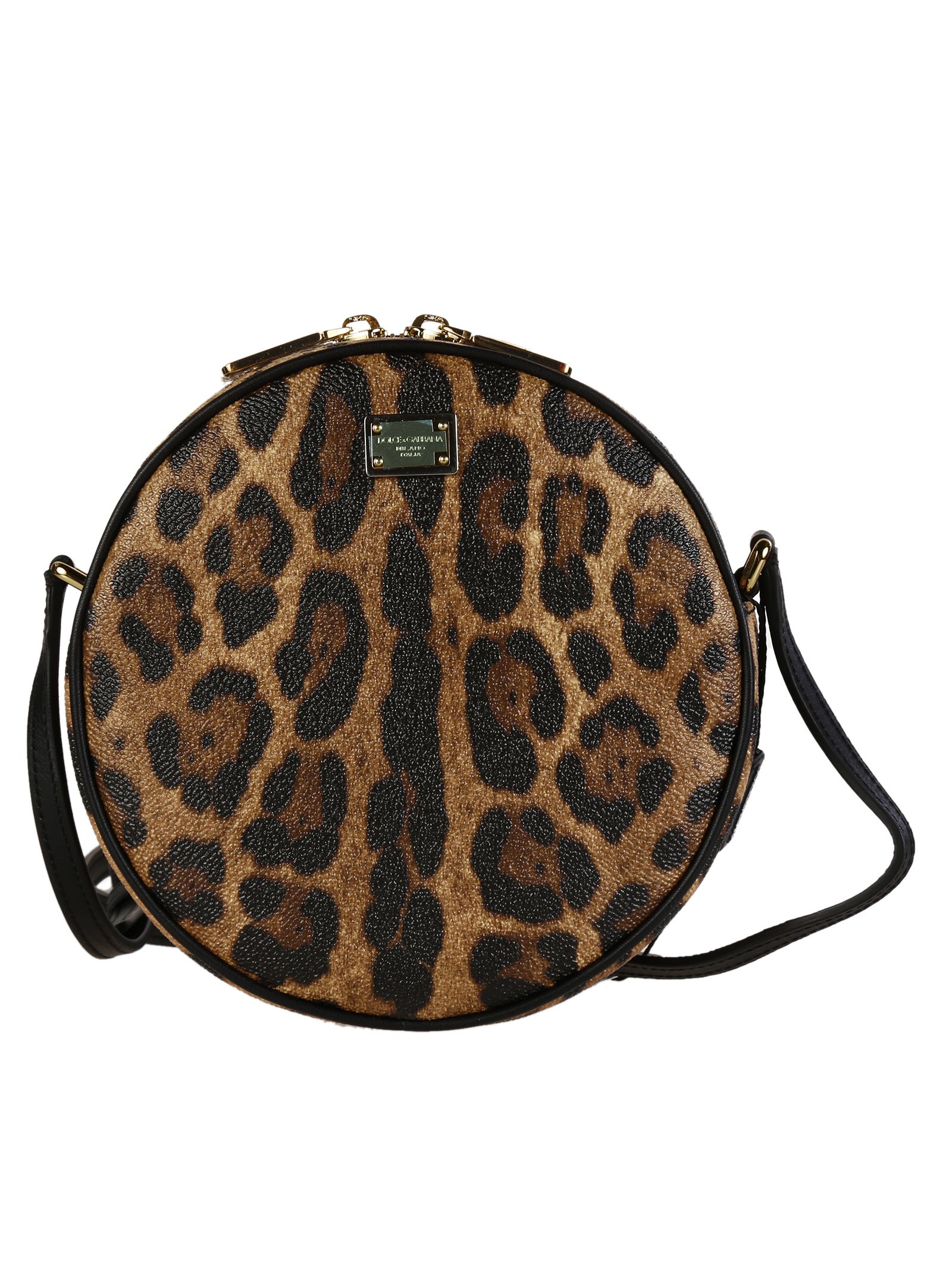 Dolce & Gabbana - Dolce & Gabbana Leopard Print Textured Shoulder Bag