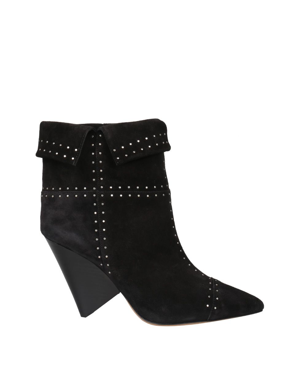 ISABEL MARANT 90Mm Lizynn Studded Suede Ankle Boots in Black | ModeSens