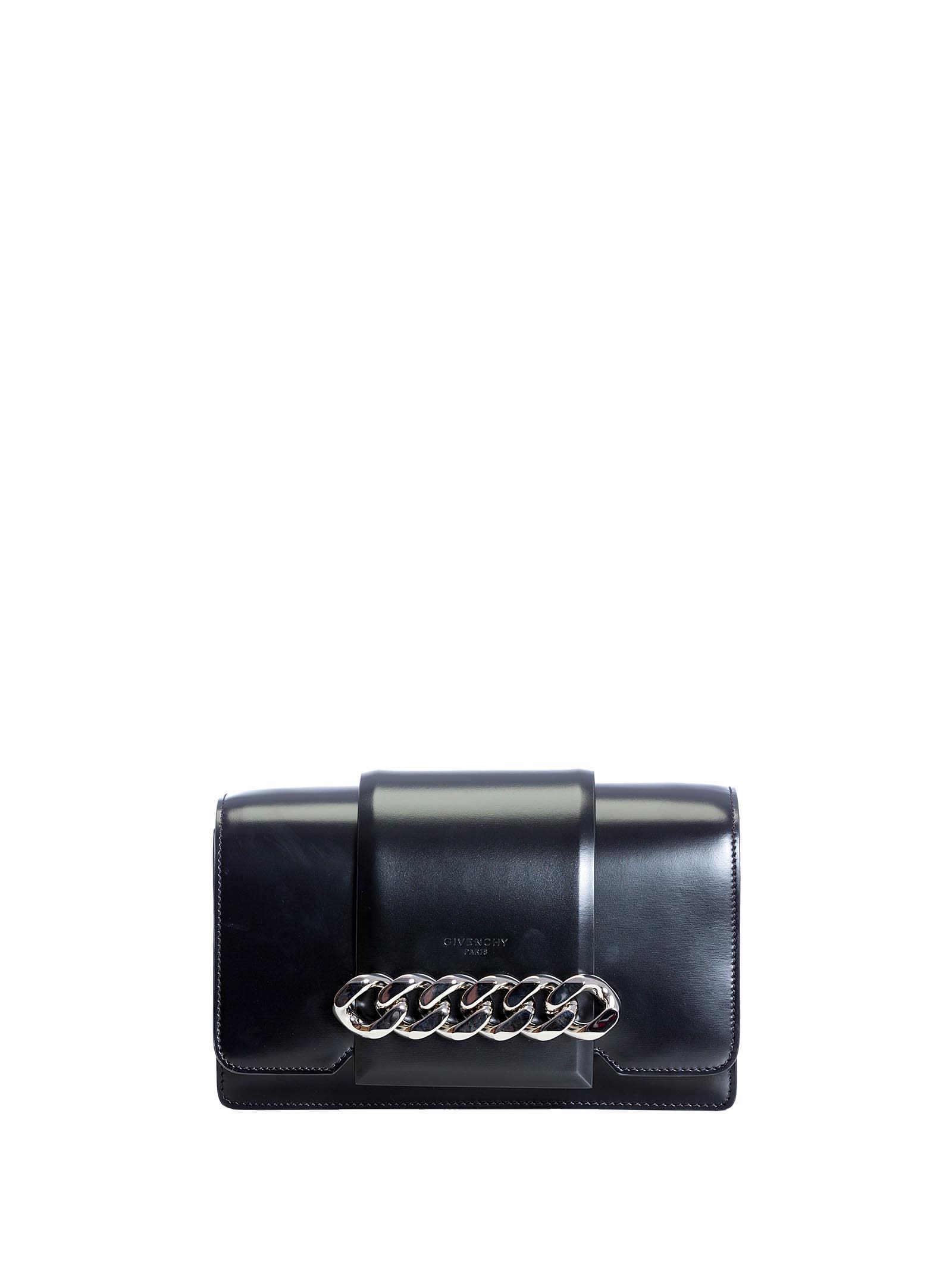 Givenchy Small Infinity Calfskin Leather Shoulder Bag - Black | ModeSens