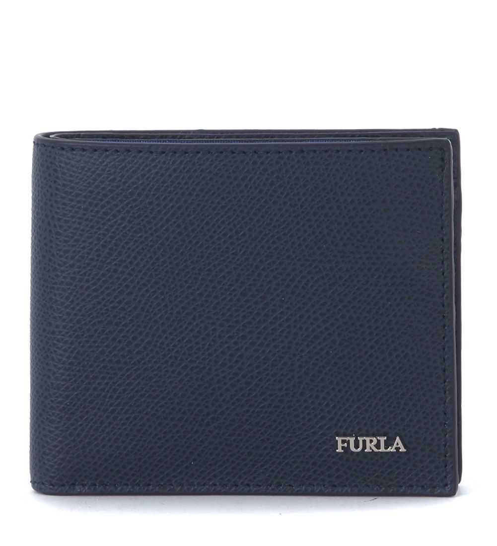 FURLA Marte Blue Tumbled Leather Wallet | ModeSens