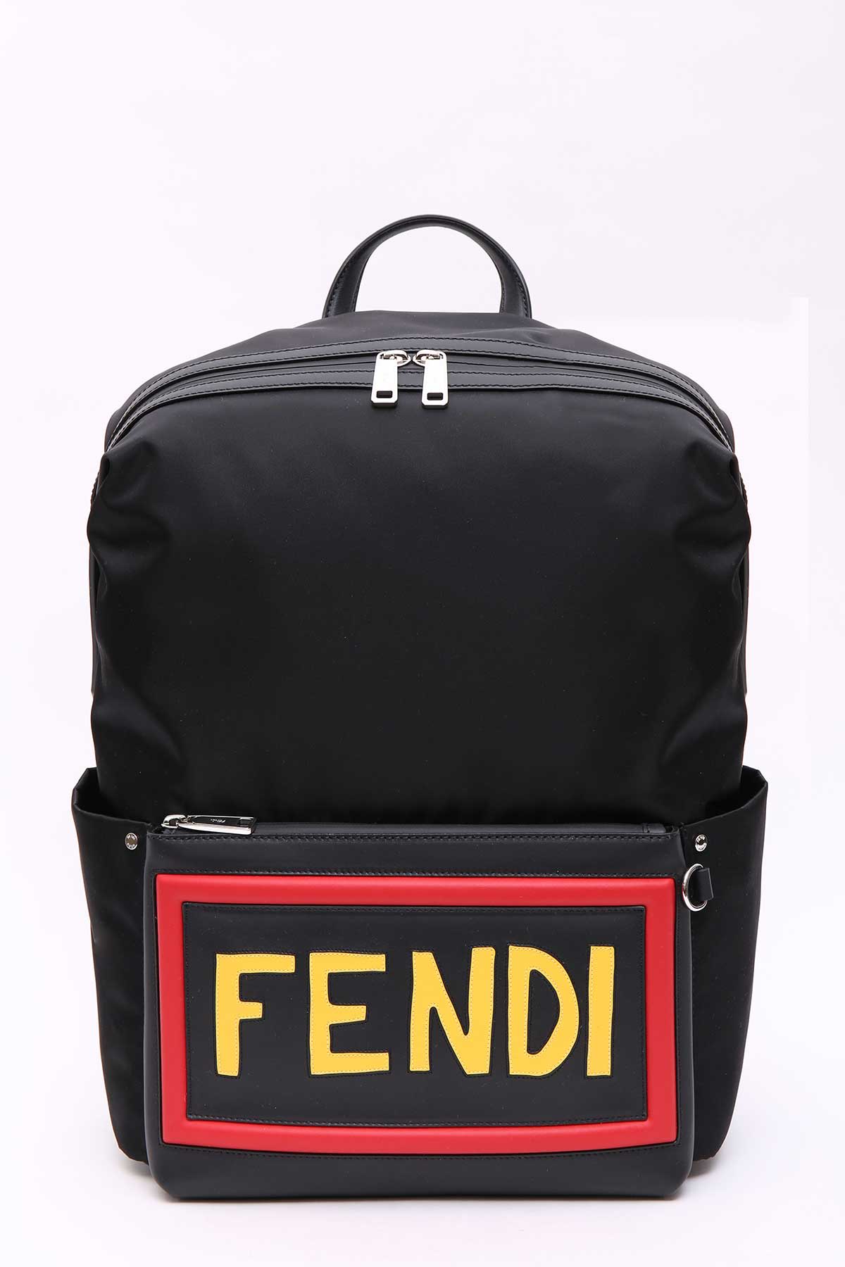 Fendi - Fendi Fendi Logo Backpack - Nero+sunflower+palladio, Men's